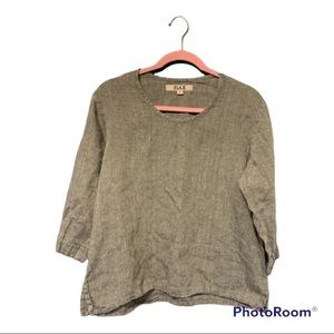 Flax Long-sleeve 100% Linen Top